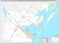 Corpus Christi Metro Area Wall Map Premium Style 2026